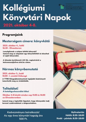 Kollégiumi Könyvtári Napok 2021. október 4-8.